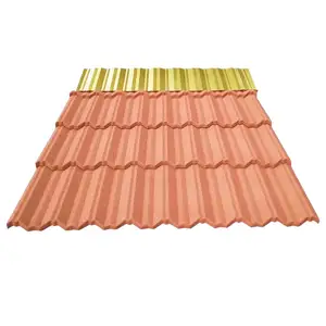 Tuiles métalliques enduites de couleur de pierre en aluminium de 0.4mm bon prix pour la construction avec des tuiles en acier colorées au Nigeria/Philippines