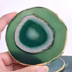 Commercio all'ingrosso oro placcato agata brasile artigianato pietra Semi-prezioso amore scolpito gemma fette sottili all'ingrosso amore Pierre - Product Image 2