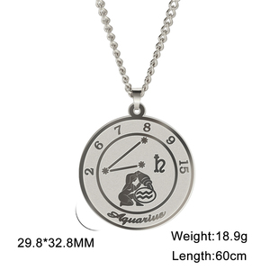 Myshape Vintage Collier du Zodiaque en Acier Inoxydable 12 Constellations Astrologie <span class=keywords><strong>Signe</strong></span> Étoile Longue Boîte Chaîne pour Hommes Femmes Anniversaire - Product Image 6