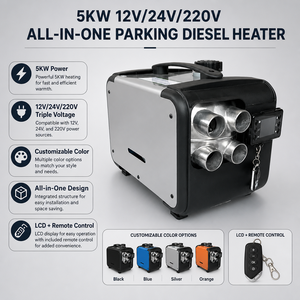 Chauffage diesel portable tout-en-un <span class=keywords><strong>12V</strong></span> 24V 220V 5KW avec réservoir de 5L et contrôle par application <span class=keywords><strong>pour</strong></span> camion, <span class=keywords><strong>camping</strong></span>-<span class=keywords><strong>car</strong></span>, remorque, caravane - Product Image 4