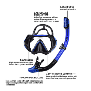 Nuevo Kit Profesional de <span class=keywords><strong>Snorkel</strong></span> y Buceo |   Set de <span class=keywords><strong>Snorkel</strong></span> y Máscara de Alta Calidad con Lentes de Vidrio Templado y Vista Panorámica de 180° - Product Image 2