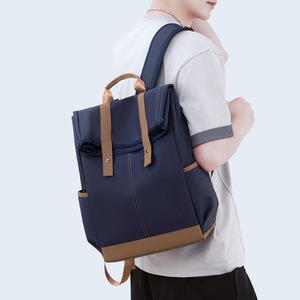 Men's <b>Backpack</b> Black <b>15</b> <b>Inch</b> <b>Laptop</b> Compartment For Commuting Travel Leisure Solid Color Youth Style - Product Image 3
