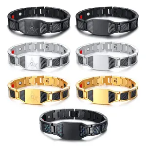 INS Hot titanium magnetic bracelets germanium Health Stone energy men bracelets