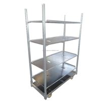 Chariot de présentation de fleurs en métal et contreplaqué pour pépinière danoise, modèle 2020, en promotion, chariot à fleurs danois, conteneurs CC pour plantes