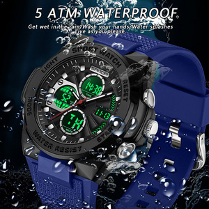 Reloj Digital SANDA 3378 para Hombre, Reloj Deportivo Electrónico Multifunción, Reloj Despertador, Luminoso, Resistente al Agua, Unisex, Casual - Product Image 5
