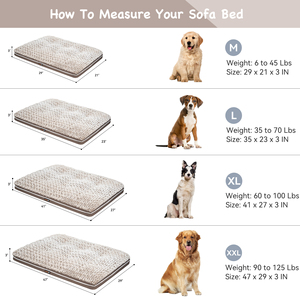 Coussin pour chien HowSaluPet en peluche, rectangle, mousse à mémoire de forme, fausse fourrure douce, lavable, moderne, pour chiens, toutes saisons, usage intérieur - Product Image 4