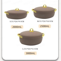 Ensemble de 3 casseroles isothermes 2L + 2,5 L + 3L avec réservoir intérieur en acier inoxydable Ensemble de 3 chauffe-plats thermiques