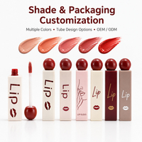 Gloss à lèvres carré crème sous marque privée, logo personnalisé, capuchon rouge, baume à lèvres velours, rouge à lèvres liquide mat, fournisseur de maquillage OEM