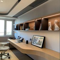Bibliothèque de luxe sur mesure, meubles en bois massif, bureau d'étude, bureau d'ordinateur