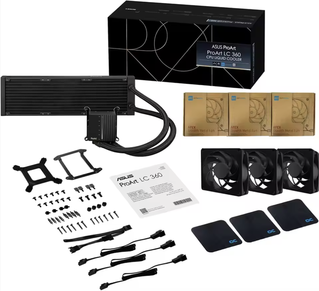 ASU ProArt LC 360 All-in-one AIO CPU Liquid Cooler AM4 AM5 & Intel LGA 1700, 1200 with Illuminated System Status Meter