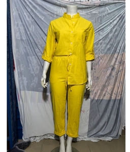 <span class=keywords><strong>Camicia</strong></span> da <span class=keywords><strong>donna</strong></span> in cotone <span class=keywords><strong>e</strong></span> <span class=keywords><strong>lino</strong></span> di grandi dimensioni in 2 pezzi, pantaloni larghi a vita alta, abbigliamento da casa da <span class=keywords><strong>donna</strong></span> - Product Image 5