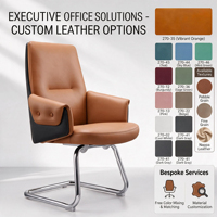 Chaise de bureau pour visiteurs haut de gamme à prix abordable, stable et confortable, avec revêtement en cuir PU à l'aspect naturel
