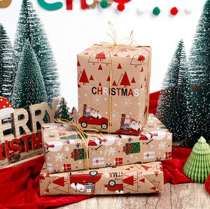 Wholesale 80g Double-Sided Kraft Print <b>Christmas</b> Custom 43cm X 10m <b>Roll</b> <b>Wrapping</b> <b>Paper</b> for Packaging - Product Image 5