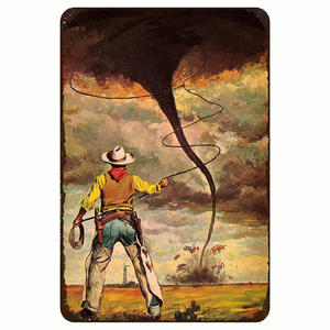 Targa in Metallo Stile Cowboy con Colt Tex e Patch, Insegna Retrò in Latta, Decorazione da Parete per Casa, Giardino, Cucina, Pub, Bar, Caffè, Man Cave, 12x18 Pollici - Product Image 2