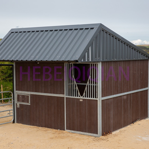 Stalle mobili portatili per cavalli temporanee da 12 piedi frontali di stallo di bambù Design sicuro fattoria cavallo stabile all'ingrosso con tetto - Product Image 6