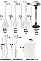 Cuillère de service à fente tourneur serveur de pâtes brosse à badigeonner flexible pince à fouet ensemble d'ustensiles de cuisine en silicone ustensiles de cuisine
