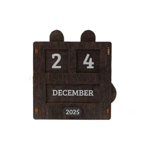 Wooden <b>Calendar</b> Desk Decor 2025 December 24 Manual Adjustment Office Home Decoration MDF Material - Product Image 2