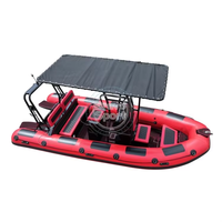 Bateau à coque en aluminium en V profond de 17 pieds, modèle Rib 520, équipé d'un remorque et d'un moteur