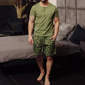 Set di pigiami a righe essenziali da uomo, materiale adatto alla pelle, adatto per una buona notte set di pigiami - Product Image 6