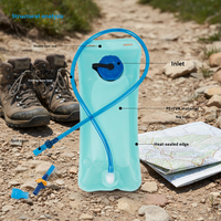 Sac à eau portable pour sports de plein air, sans BPA, 2 L, en PE+EVA, poche à eau pour l'hydratation, alpinisme, cyclisme, course à pied, randonnée, camping