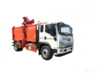 Camion à ordures lourd FAW à chargement latéral, camion de collecte des déchets hydraulique pour le transport des déchets sanitaires urbains