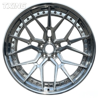 Jantes de voiture de luxe forgées en 3 parties, 18-26 pouces, 5x120, alliage 6061-T6, polies sur mesure, concaves, pour course