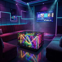 Table de bar LED Infinity pour discothèque KTV, table basse lumineuse néon pour entrée d'hôtel, ferme moderne, verre trempé