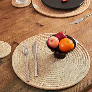 Nouveaux sets de table et sous-verres modernes en coton et lin tissé isolants pour cuisine et salle à manger, pour assiettes, bols, casseroles, tasses, théières et marmites - Product Image 3
