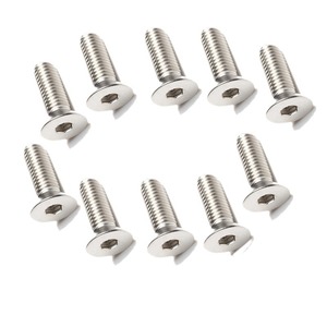 304 Stainless Steel M6 Flat Head Hex <b>Socket</b> <b>Screws</b> 10mm Cap Diameter Class 8.8 Metric Standard Thread Plain Finish - Product Image 5