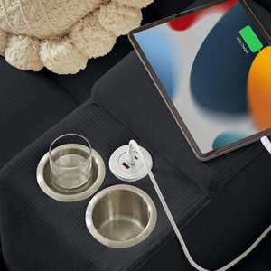 Canapé-lit modulaire en velours côtelé avec rangement, design moderne en U, 4 places, extensible pour salon, appartement, hôtel, villa - Product Image 3