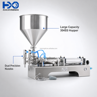 Machine de remplissage de pâte intégrée à double tête, optimisée et à haut débit, pour l'emballage professionnel de liquides chimiques à haute viscosité