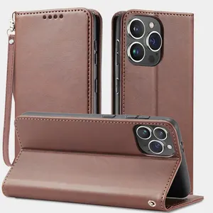 Luxury Magnetic Leather Phone Case With Card Slot Holder For IPhone 16 15 Pro Max Flip Wallet Case For IPhone16 1514 12 Pro Max