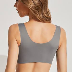 Sujetador sin Varillas con Cierre Frontal para Mujer, Copa 3/4, Diseño de Punto sin Costuras, Transpirable, de Secado Rápido, Color Sólido, Talla Grande, para Uso Diario - Product Image 4