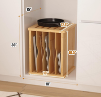 Organisateur de moules à pâtisserie en bois massif, support de rangement multi-emplacements pour armoire de cuisine, pour ustensiles de cuisson, plaques à biscuits, planches à découper, rangement domestique
