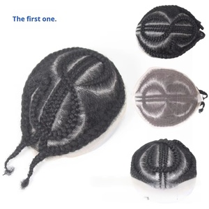 Parrucca Intrecciata Africana in <span class=keywords><strong>Veri</strong></span> <span class=keywords><strong>Capelli</strong></span> Umani per Uomini di Colore Europei e Americani, Tessuta a Mano, 10x8 Pollici - Product Image 5