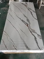 Panneau mural intérieur en composite bois-plastique UV haute brillance, motif marbre géométrique, étanche, pour usage domestique, 1220*2440mm, fourni directement par l'usine