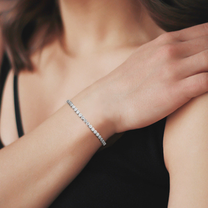 <span class=keywords><strong>Bracciale</strong></span> Tennis KRKC in Argento Sterling <span class=keywords><strong>925</strong></span> Placcato Oro 14K con Zirconi Cubici 5A, 2mm 3mm 4mm 5mm, per <span class=keywords><strong>Uomo</strong></span> e Donna - Product Image 2