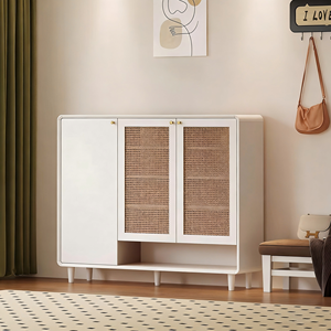 Armoire de rangement européenne moderne à 5 niveaux <span class=keywords><strong>en</strong></span> bois et <span class=keywords><strong>rotin</strong></span> pour chaussures, tiroir, peu encombrant, meubles de maison pour l'entrée et la vie - Product Image 2