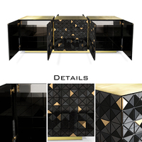 Credenze Moderne di Lusso Australiane per Cucina, con Design Triangolare e Finitura in Ottone Spazzolato, a Doppio Lato per lo Stoccaggio