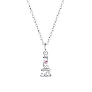 Collar <span class=keywords><strong>de</strong></span> Moissanita con Colgante <span class=keywords><strong>DE</strong></span> LA Torre Eiffel Chapado en <span class=keywords><strong>Oro</strong></span> Blanco para Mujer, Joyería <span class=keywords><strong>de</strong></span> Plata <span class=keywords><strong>de</strong></span> Ley 925 <span class=keywords><strong>de</strong></span> Estilo Coreano - Product Image 1
