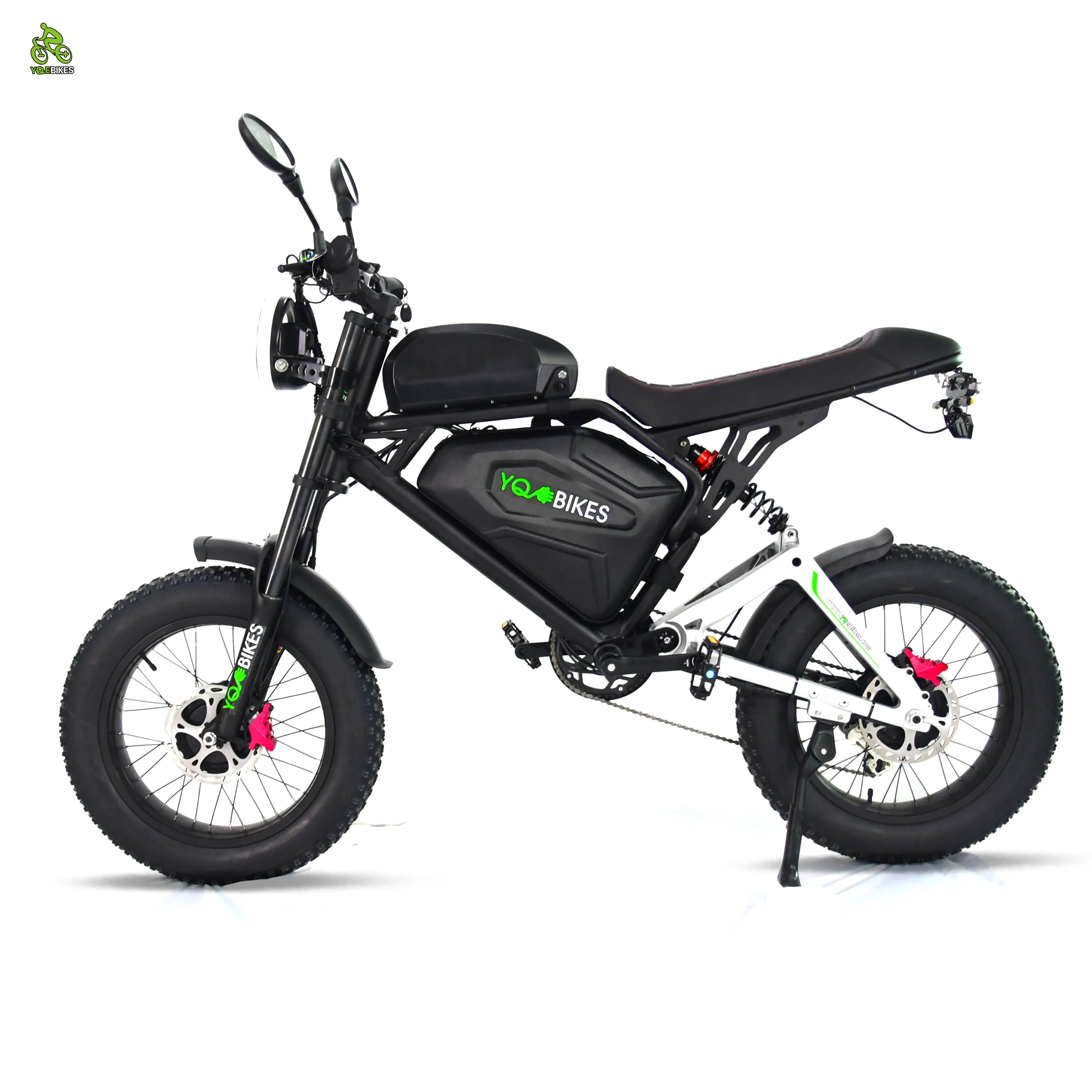 Yqebikes Cool 2000W 35ah Fatbike Bluetooth Light Dual Drive Race Elektrische Fiets Volledig Vering Ebike Elektrische Mountainbike