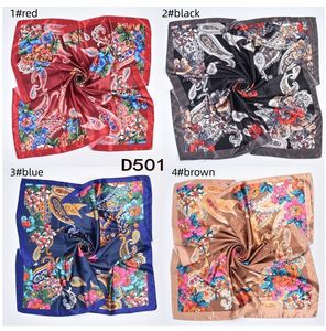 Nuevo diseño Retro Floral 90*90cm cuadrado seda sensación <span class=keywords><strong>Bandana</strong></span> Boho cabeza bufandas para mujeres niñas - Product Image 3