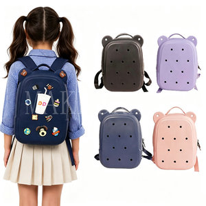 Cute EVA children's bear <b>backpack</b> cartoon ear shape zipper soft back <b>waterproof</b> <b>backpack</b> suitable for daily travel use - Product Image 1