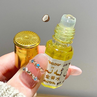 Huile de parfum concentrée arabe en roll-on, parfum floral sucré, flacons en verre portables avec bouchon doré pour la vente en gros