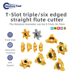 Fraise à rainurer en T Sharp, plaquettes en carbure à trois/dix dents avec <span class=keywords><strong>petit</strong></span> trou intérieur, outil de coupe CNC revêtu - Product Image 1