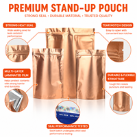 Sachet Mylar refermable personnalisé couleur or brillant pour emballage alimentaire de fruits secs, feuilles de thé – Pochette métallique brillante autoportante