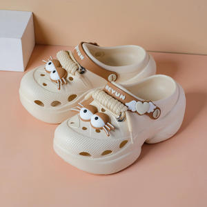 Sandalias Crocs Meyun para Mujer, Suela Gruesa, Aumentan la Altura, Perforadas, Diseño de Ojos Grandes de Dibujos Animados, para Playa, Verano y Uso en Exteriores - Product Image 1