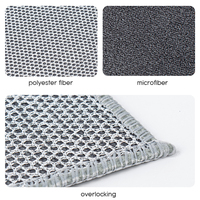 Chiffons à vaisselle carrés en microfibre avec fil argenté, réutilisables, légers, pour nettoyer la graisse de cuisine