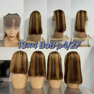 Parrucca all'ingrosso del merletto di Bob Hd 100% capelli umani vergini migliore parrucca frontale parrucca del merletto delle donne dei capelli umani originali del merletto dei capelli naturali