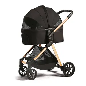 BestPet Pet Kinderwagen Premium 3 in 1 Multifunktions-Hunde katze Jogger Kinderwagen für mittelgroße kleine Hunde Katzen Falten Leichtes Reisen